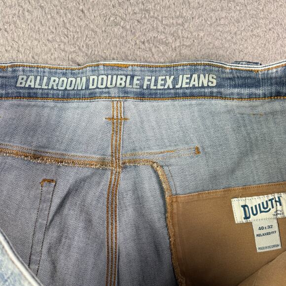 Duluth Trading Jeans Mens 40x32 Blue Ballroom Double Flex Relaxed Fit Stretch - Picture 5 of 12